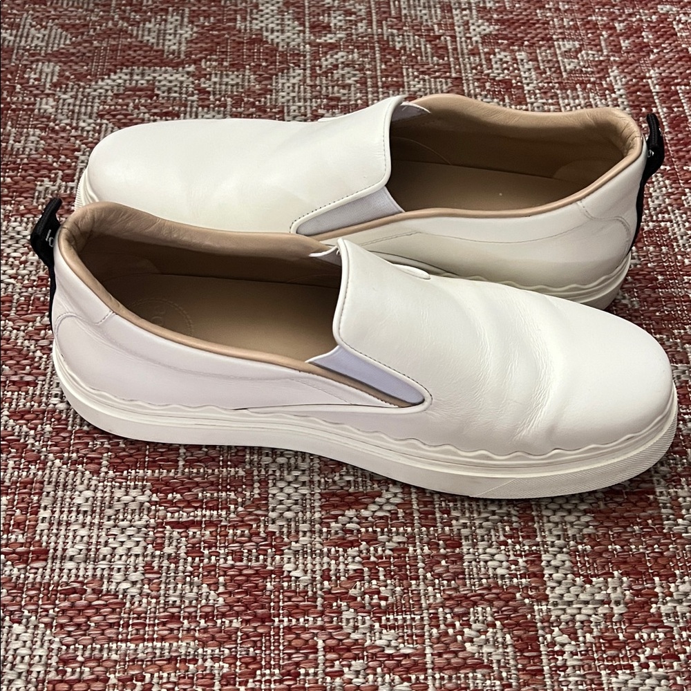 Chloe White Slip-On Sneakers - Picture 4 of 9